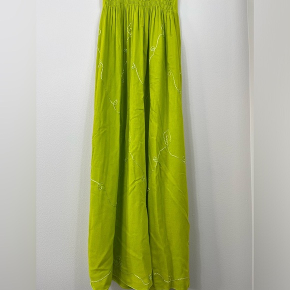 Iland Planet Miami Beach Elegant Green Embroidered Dress Straps Beach Size S/M? - Picture 11 of 16